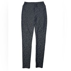 Textured Rose Print Slim Fit Pants – Black & Grey‎ – Size L